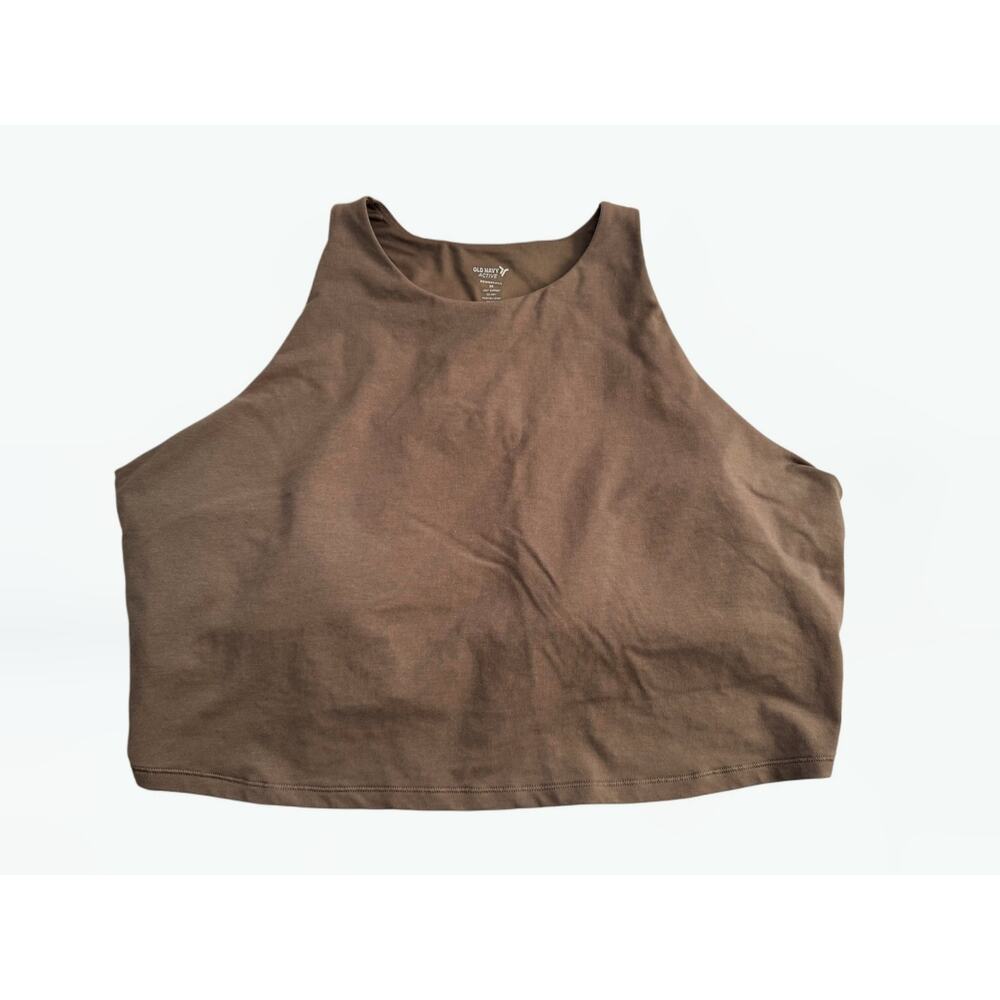 Old Navy Brown High-Neck Crop Sports Bra
